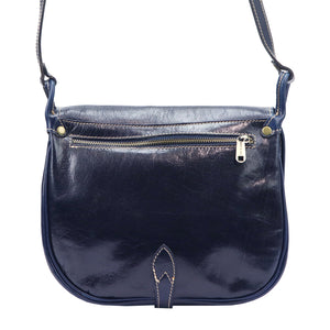 Florence 8863 tamsiai mėlyna natūralios odos rankinė granatowy