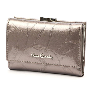 Pierre Cardin 02 LEAF 117 pelenų pilka natūralios odos piniginė popiel
