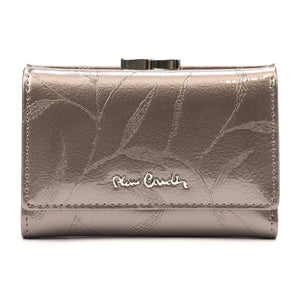 Pierre Cardin 02 LEAF 117 pelenų pilka natūralios odos piniginė popiel