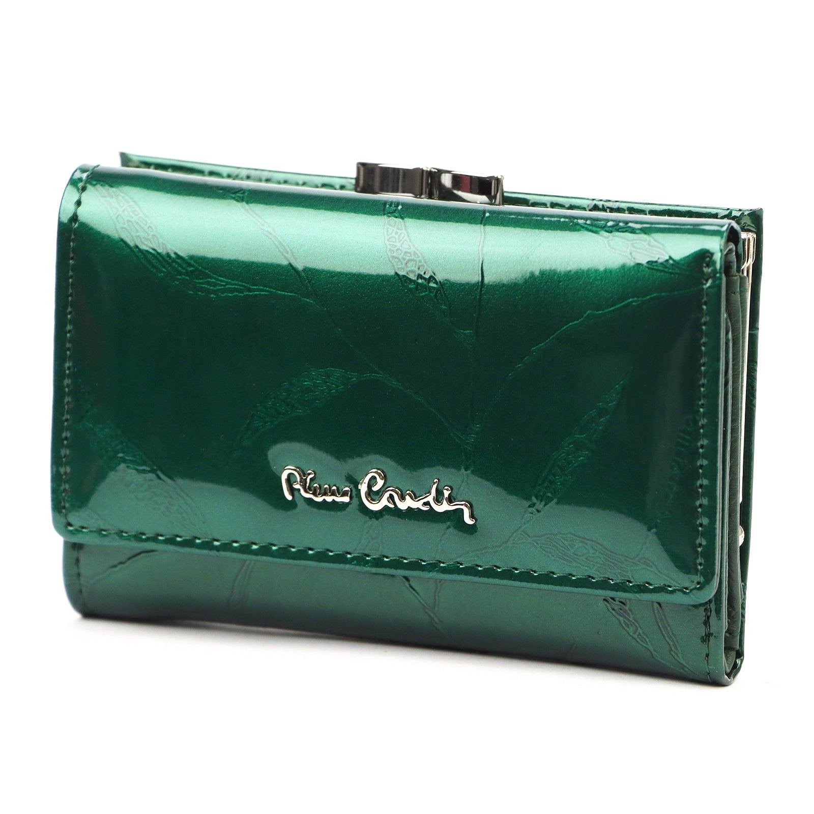 Pierre Cardin 02 LEAF 117 žalia odinė piniginė zielony