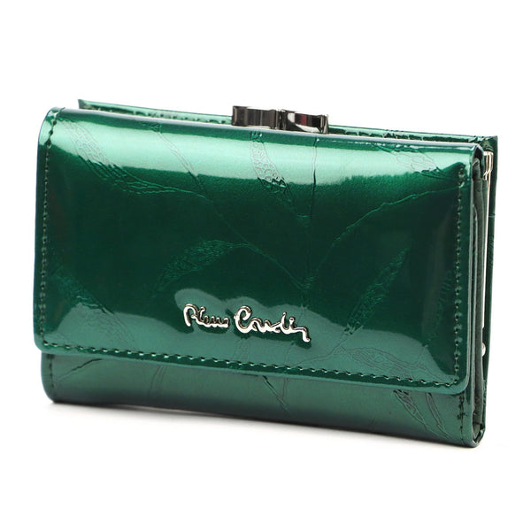Pierre Cardin 02 LEAF 117 žalia odinė piniginė zielony