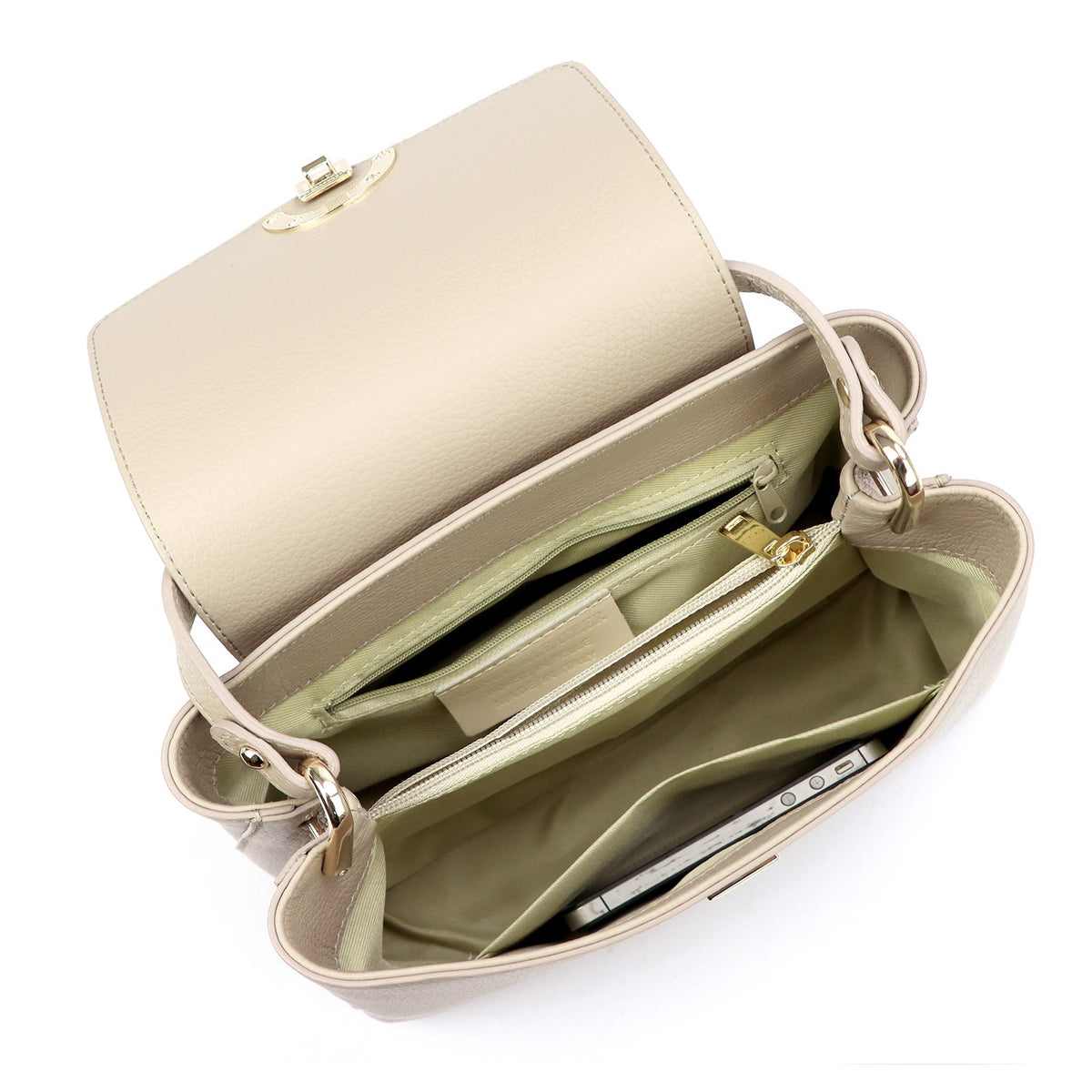 Luka 24-036 DOLLARO taupe odinė rankinė taupe