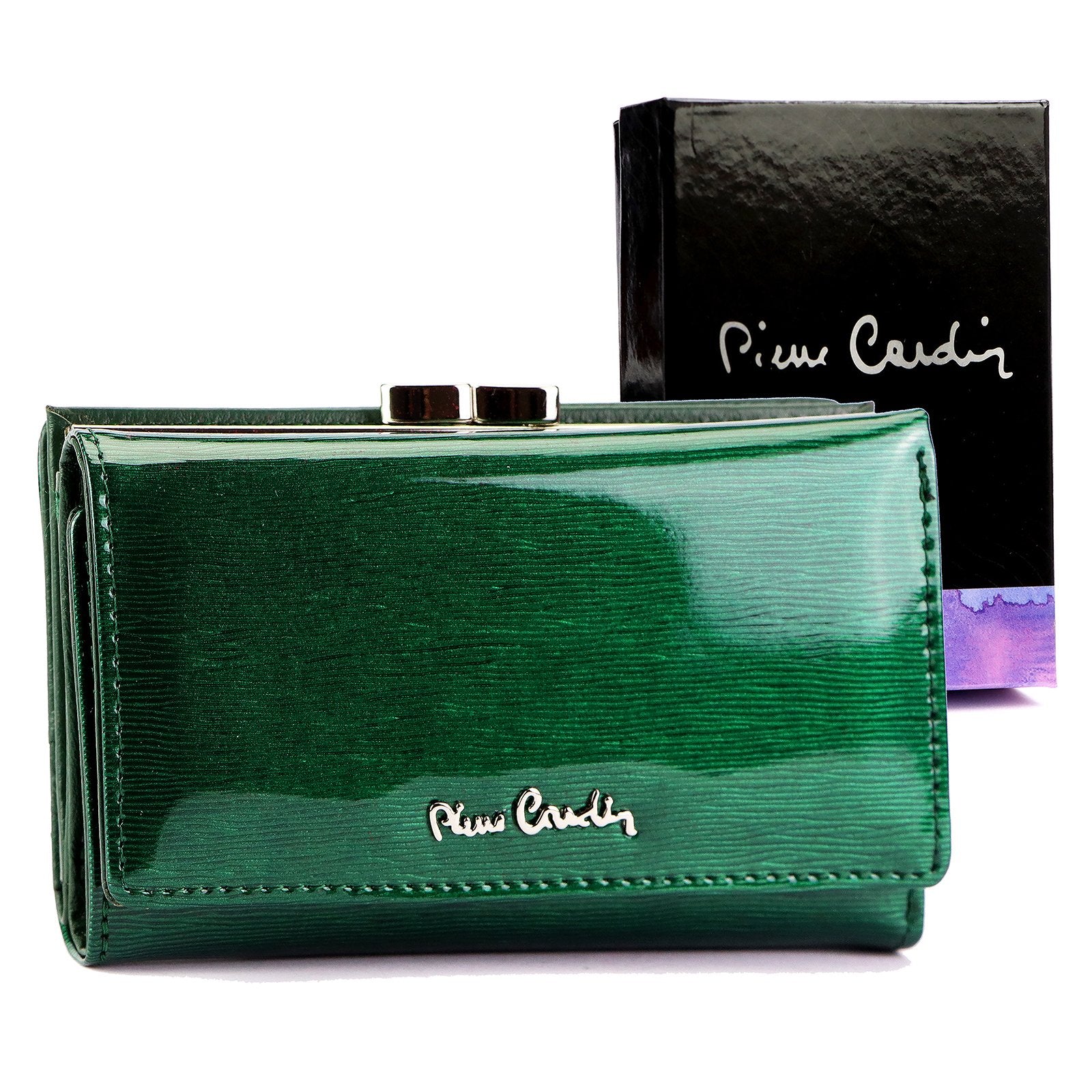 Pierre Cardin 05 LINE 108 žalia odinė piniginė zielony