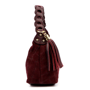 Luka 26-032 CROCO bordo zomšinės odos rankinė bordo