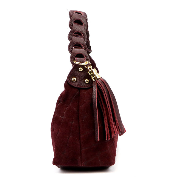 Luka 26-032 CROCO bordo zomšinės odos rankinė bordo