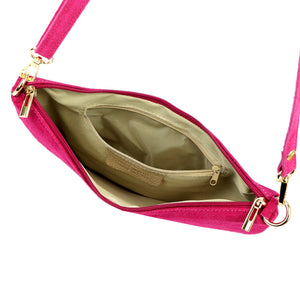 Luka 26-128 fuksijos spalvos zomšinė odinė rankinė fuksja