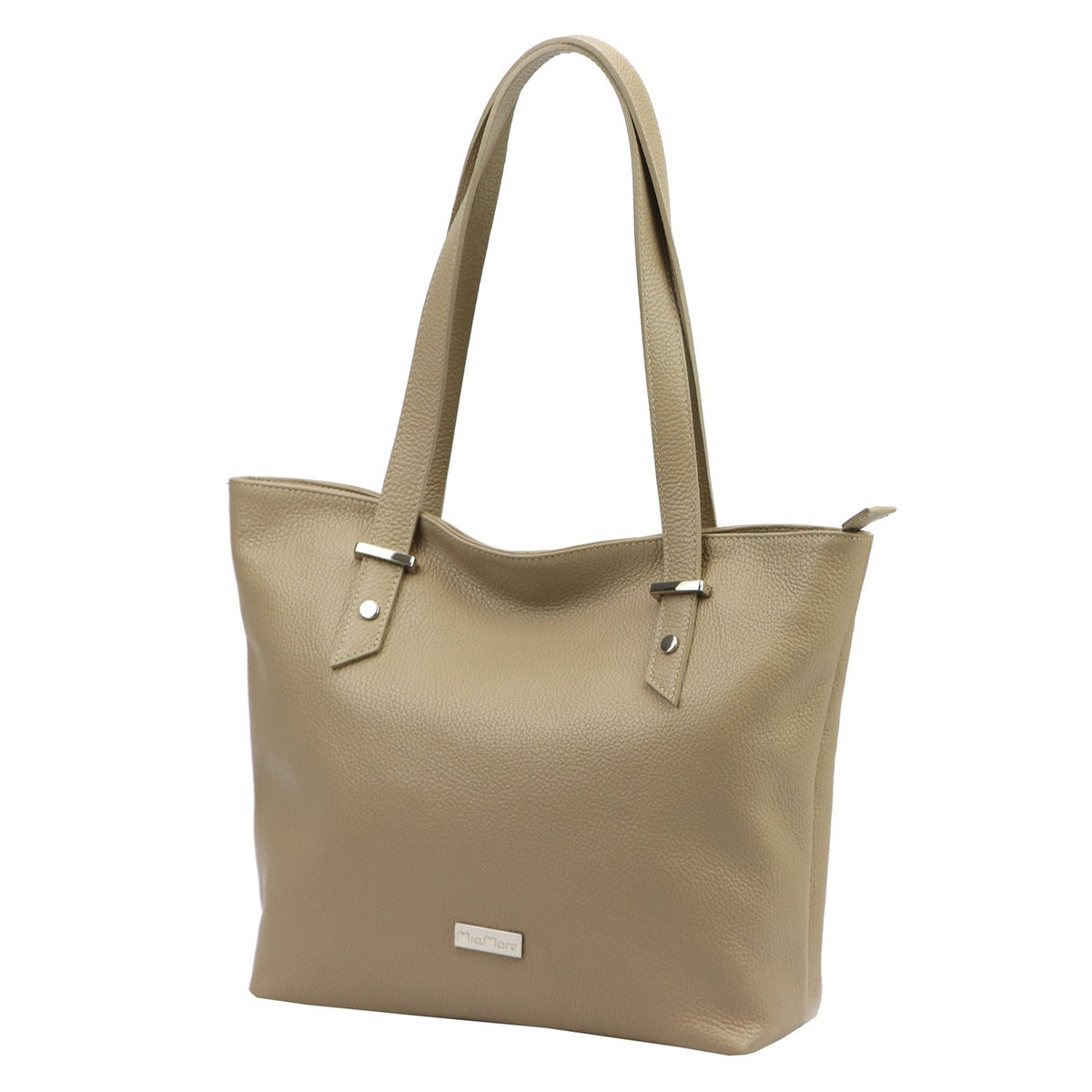 MiaMore 01-058 DOLLARO rusvai pilka odinė rankinė taupe