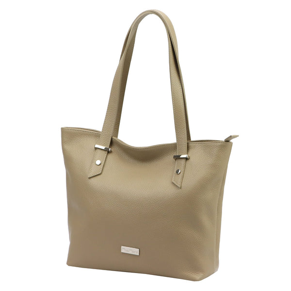 MiaMore 01-058 DOLLARO rusvai pilka odinė rankinė taupe