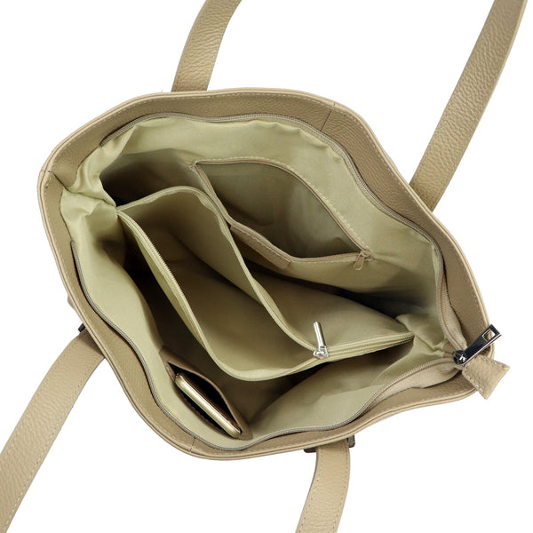 MiaMore 01-058 DOLLARO rusvai pilka odinė rankinė taupe