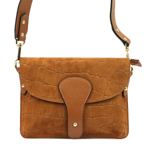 Luka 26-100-2 D CROCO camel-2 natūralios odos rankinė camel-2