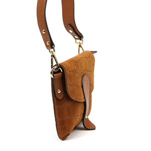 Luka 26-100-2 D CROCO camel-2 natūralios odos rankinė camel-2