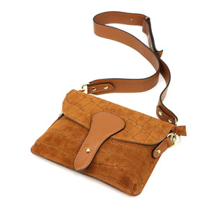 Luka 26-100-2 D CROCO camel-2 natūralios odos rankinė camel-2
