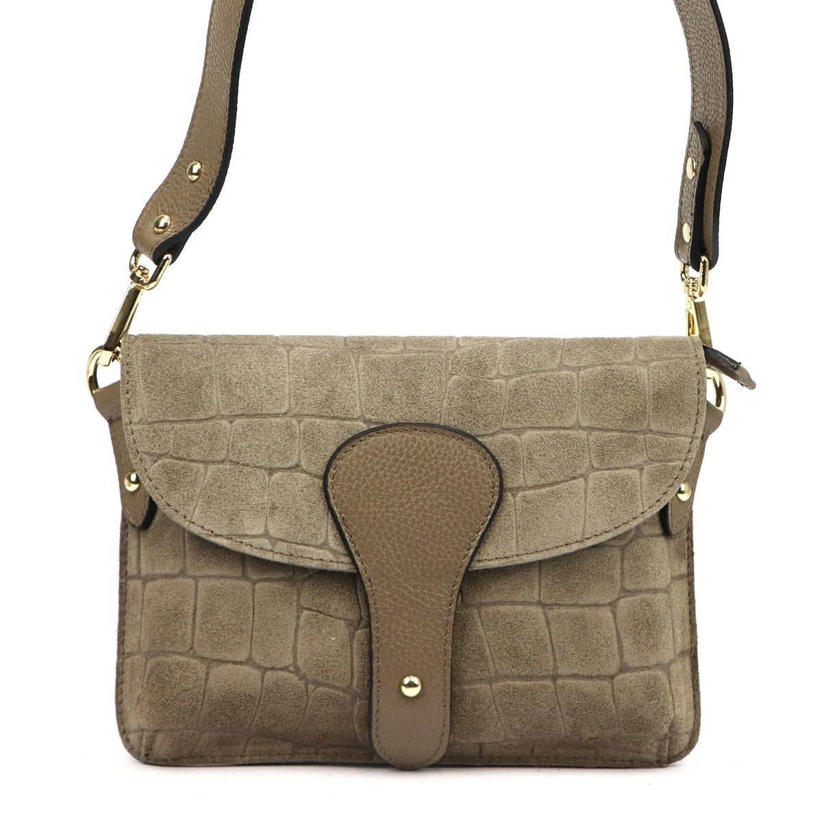 Luka 26-100-2 D CROCO taupe natūralios odos rankinė taupe