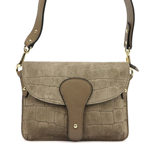 Luka 26-100-2 D CROCO taupe natūralios odos rankinė taupe