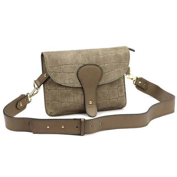 Luka 26-100-2 D CROCO taupe natūralios odos rankinė taupe
