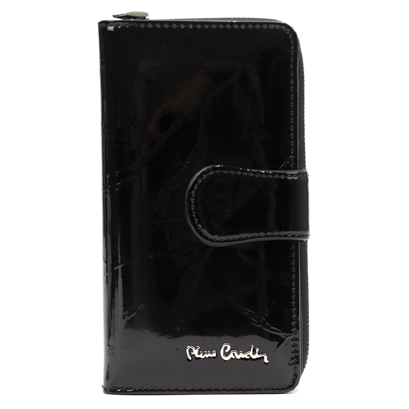 Pierre Cardin 02 LEAF 116 juoda natūralios odos piniginė czarny