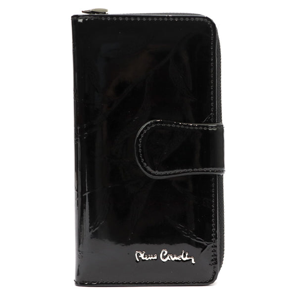 Pierre Cardin 02 LEAF 116 juoda natūralios odos piniginė czarny