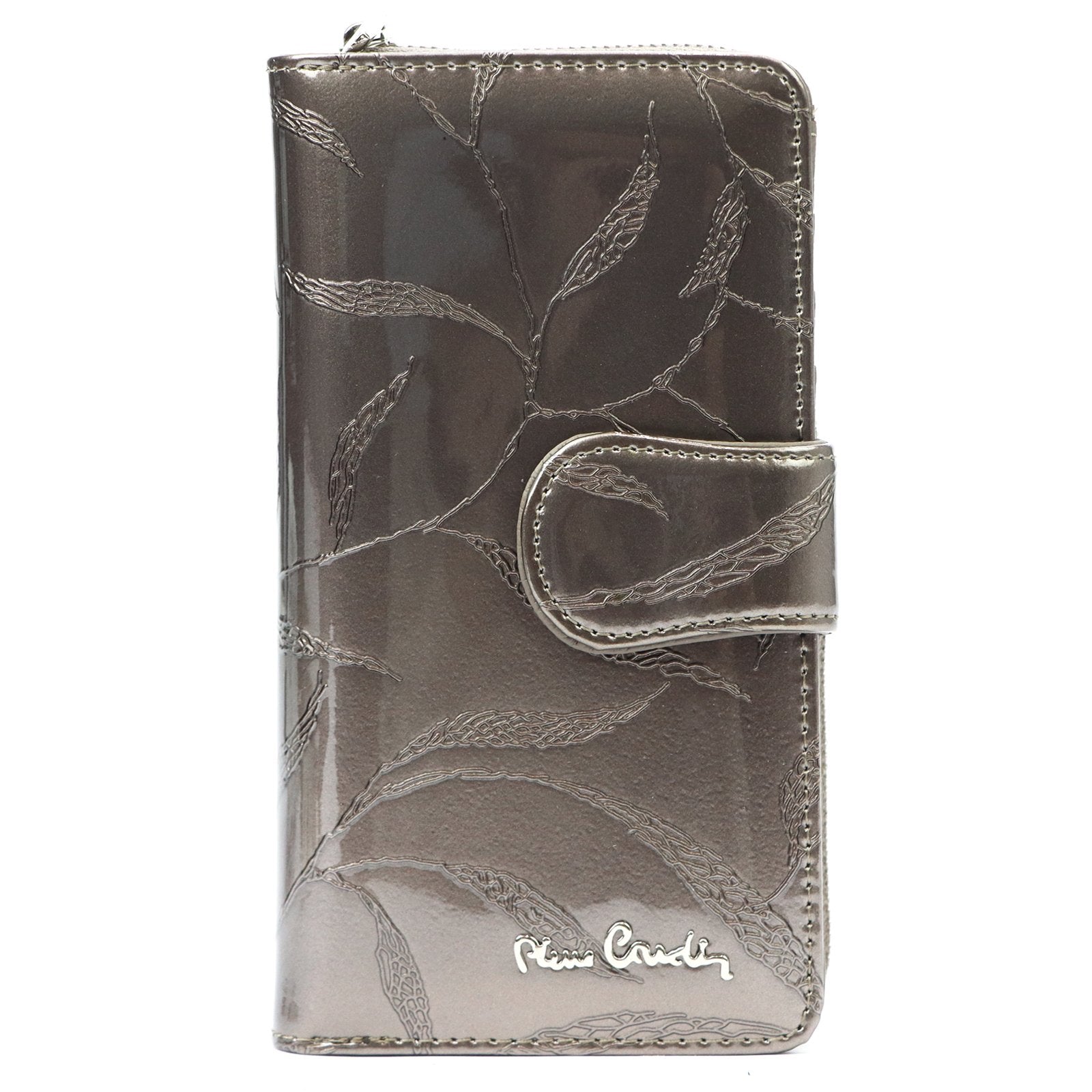 Pierre Cardin 02 LEAF 116 pilka odinė piniginė popiel