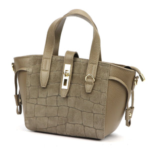 Luka 24-092 CROCO taupe natūralios odos rankinė taupe
