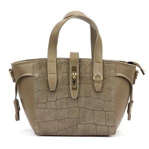 Luka 24-092 CROCO taupe natūralios odos rankinė taupe