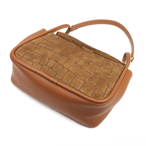 Luka 26-173 CROCO camel-1 natūralios odos rankinė camel-1