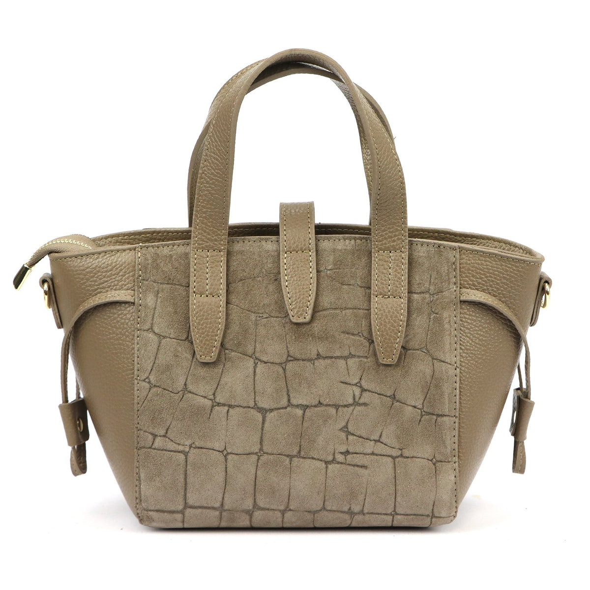 Luka 24-092 CROCO taupe natūralios odos rankinė taupe