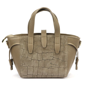 Luka 24-092 CROCO taupe natūralios odos rankinė taupe