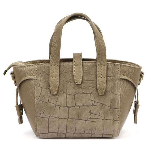 Luka 24-092 CROCO taupe natūralios odos rankinė taupe