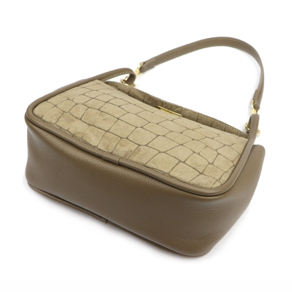 Luka 26-173 CROCO tamsi taupe natūralios odos rankinė taupe scuro
