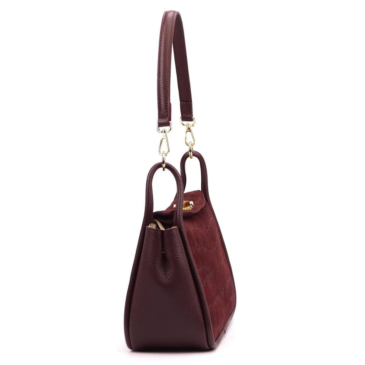 Luka 26-173 CROCO bordo odinė rankinė bordo