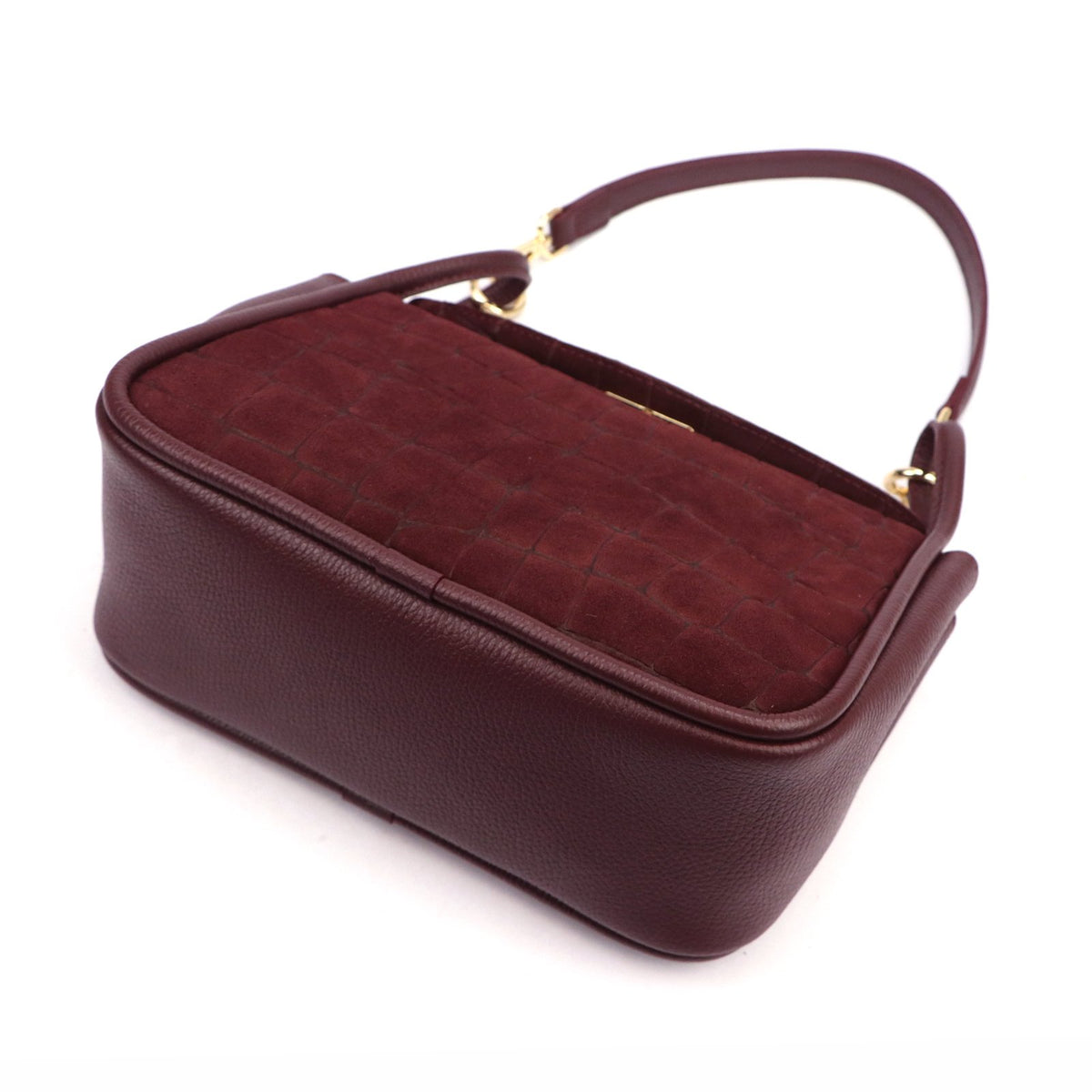 Luka 26-173 CROCO bordo odinė rankinė bordo