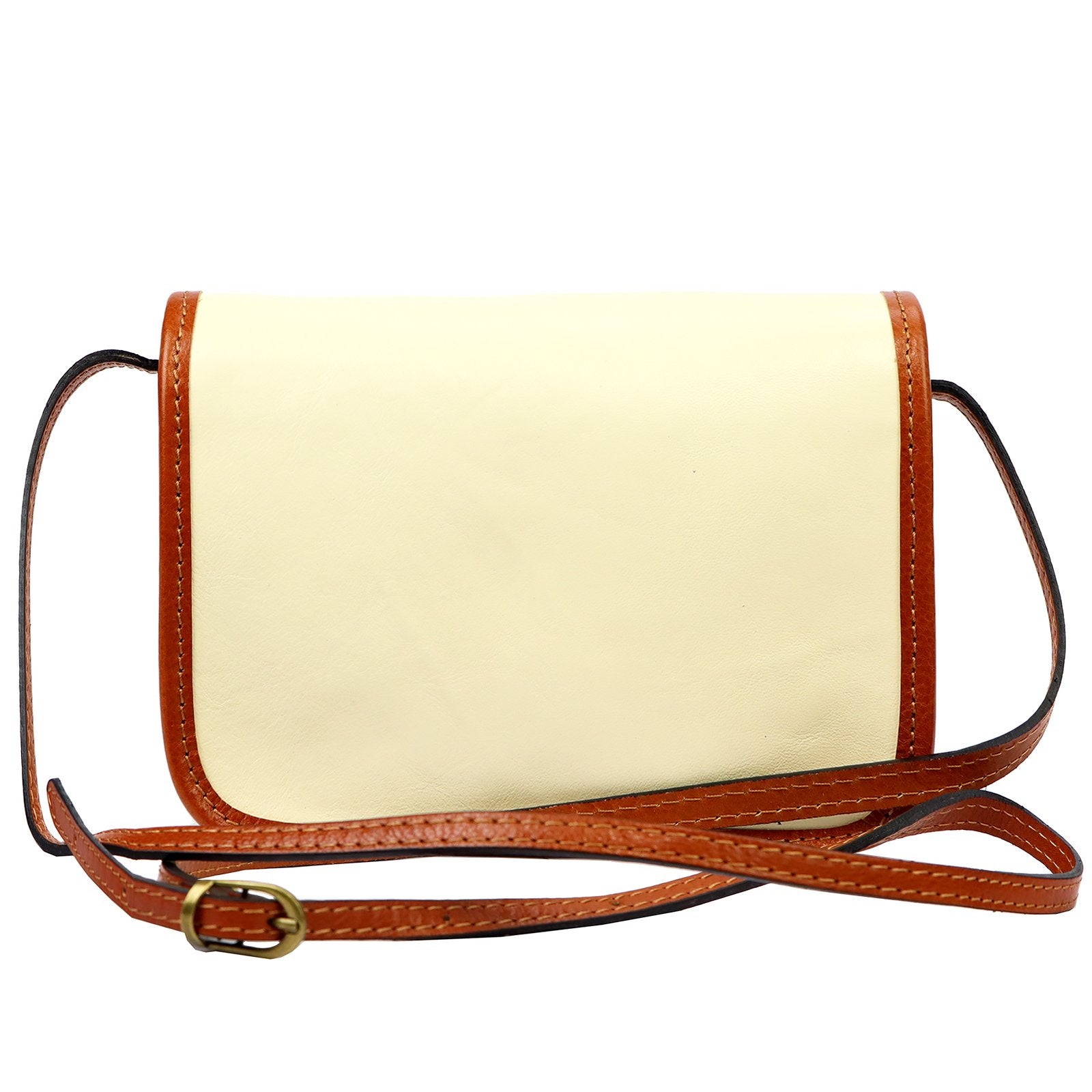 Florence 57 kreminė ir kupranugario spalvos natūralios odos rankinė cream + camel