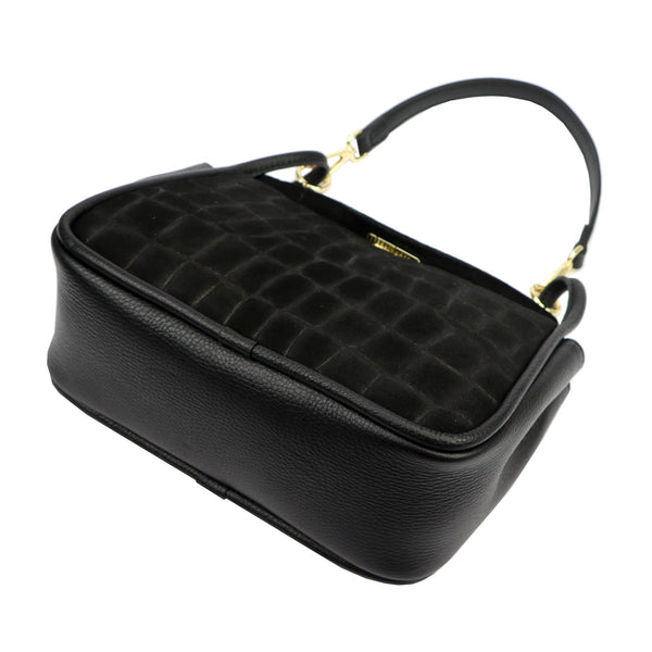 Luka 26-173 CROCO juoda odinė rankinė czarny