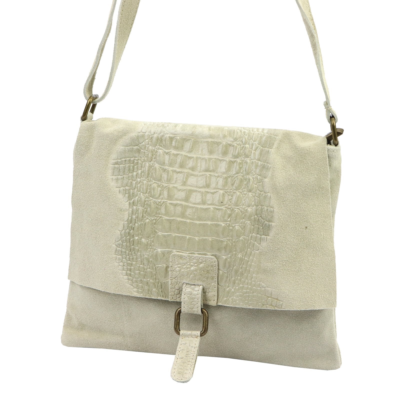 Luka 26-076 CROCO smėlio spalvos natūralios odos rankinė beż