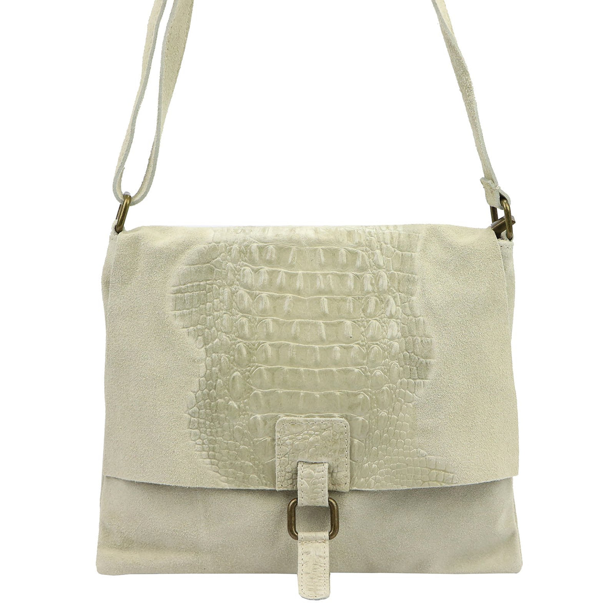 Luka 26-076 CROCO smėlio spalvos natūralios odos rankinė beż