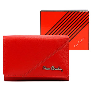 Pierre Cardin TILAK161 1835 raudona odinė piniginė czerwony