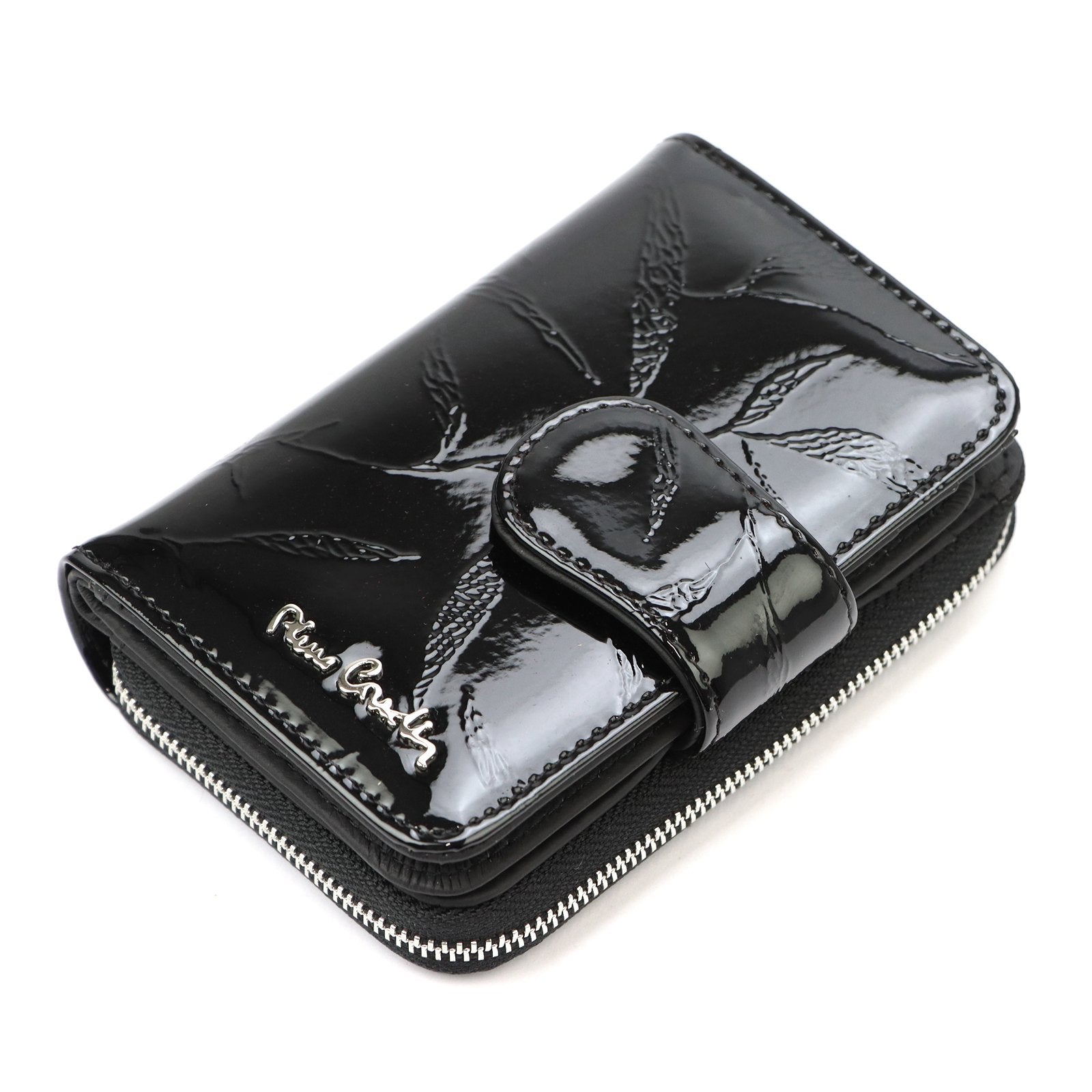 Pierre Cardin 02 LEAF 115 juoda odinė piniginė czarny