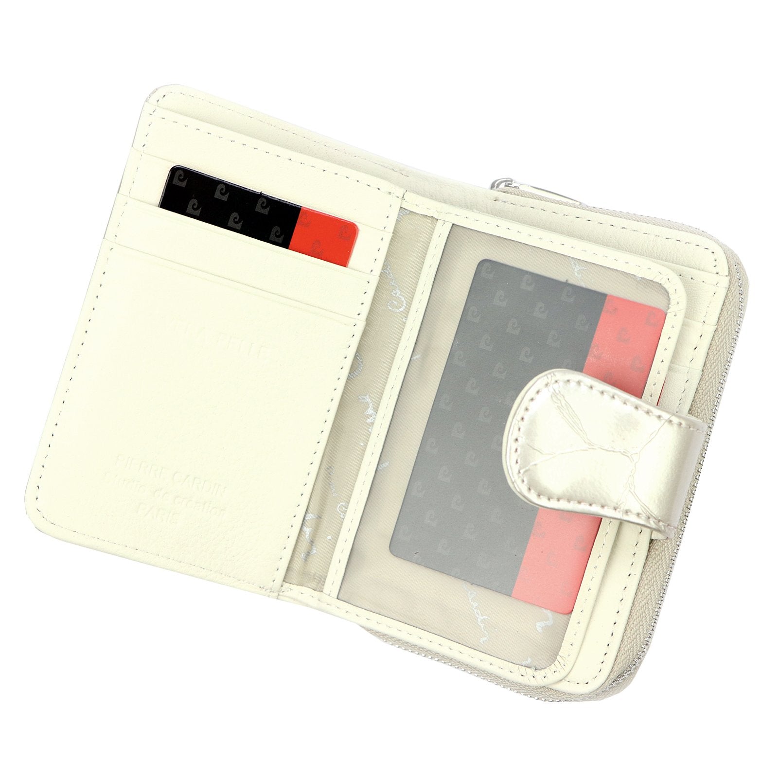 Pierre Cardin 02 LEAF 115 kreminė odinė piniginė cream