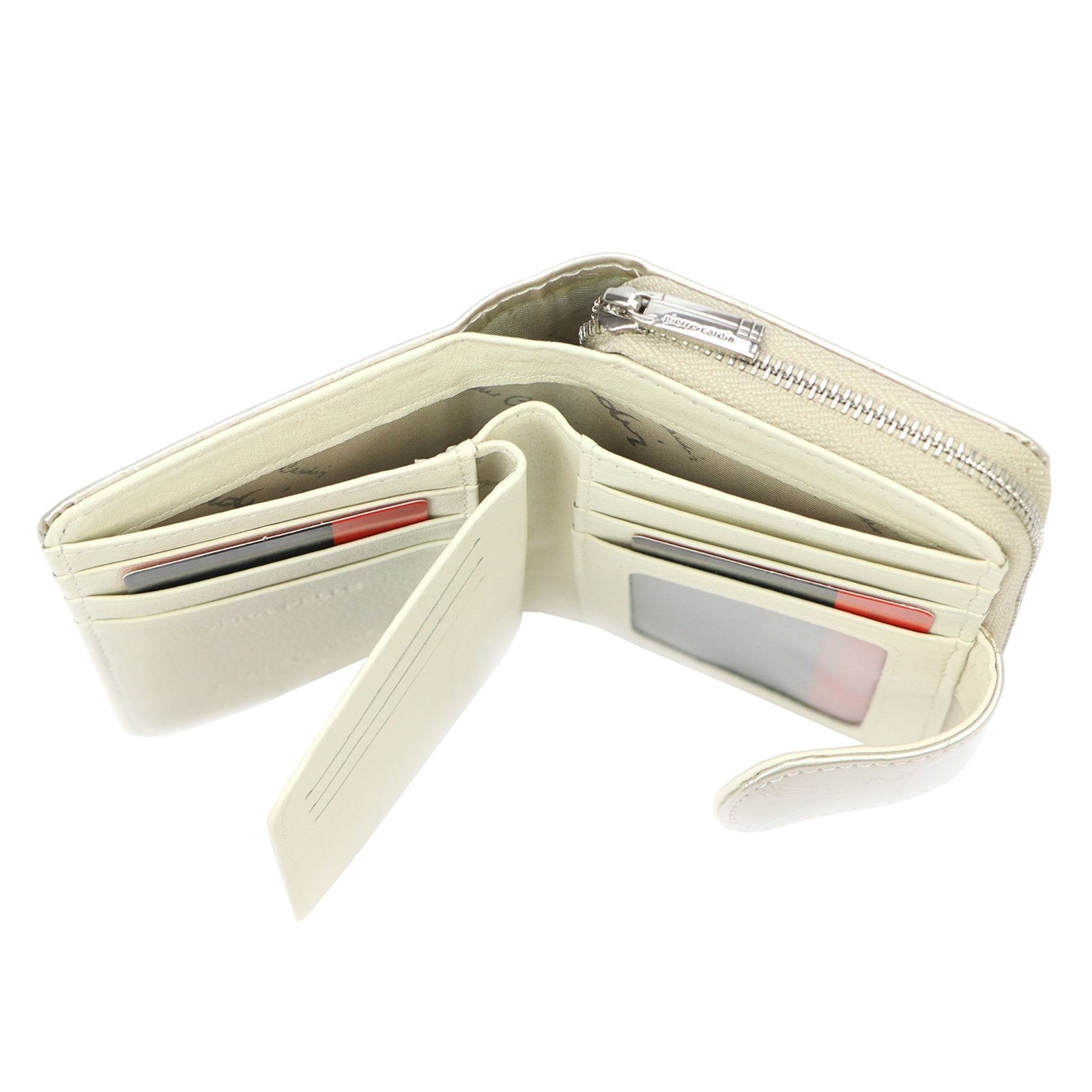 Pierre Cardin 02 LEAF 115 kreminė odinė piniginė cream