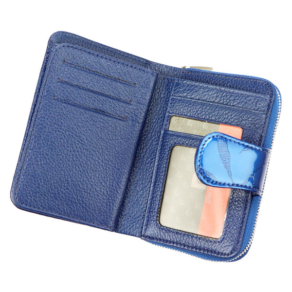 Pierre Cardin 02 LEAF 115 mėlyna odinė piniginė niebieski