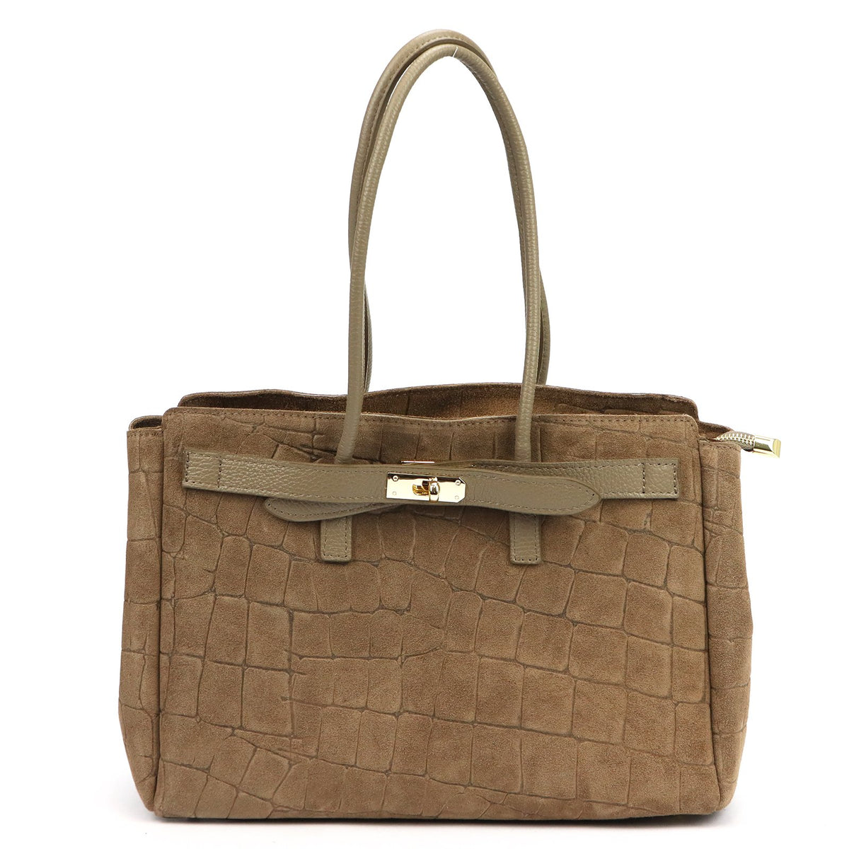 Camilla PREMIUM 10.004 CROCO taupe natūralios odos rankinė taupe
