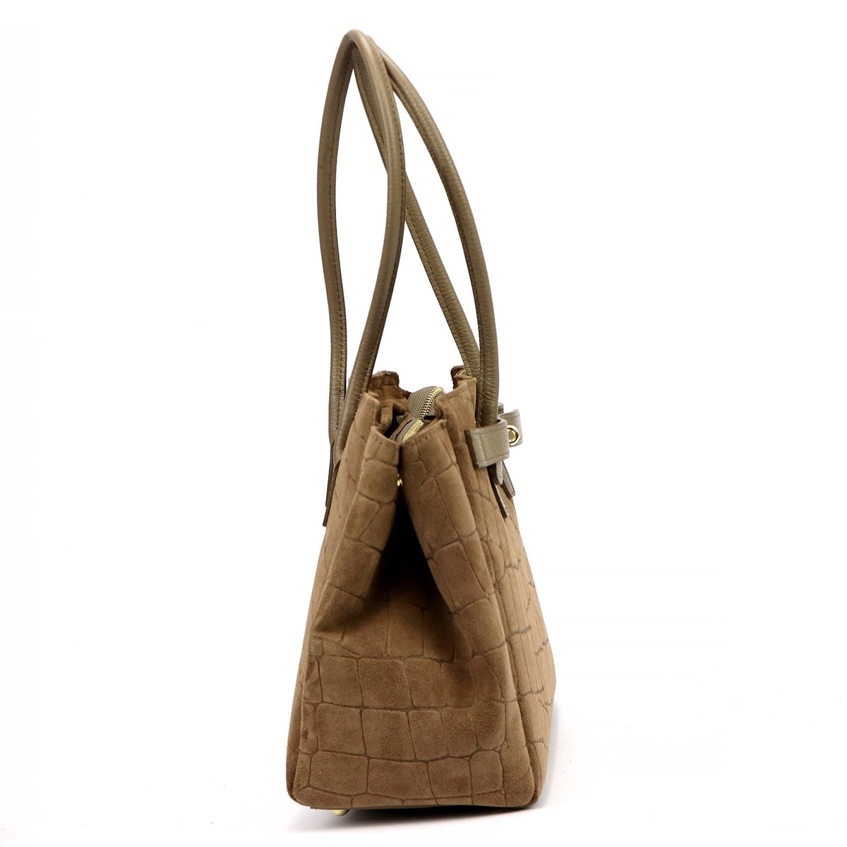 Camilla PREMIUM 10.004 CROCO taupe natūralios odos rankinė taupe