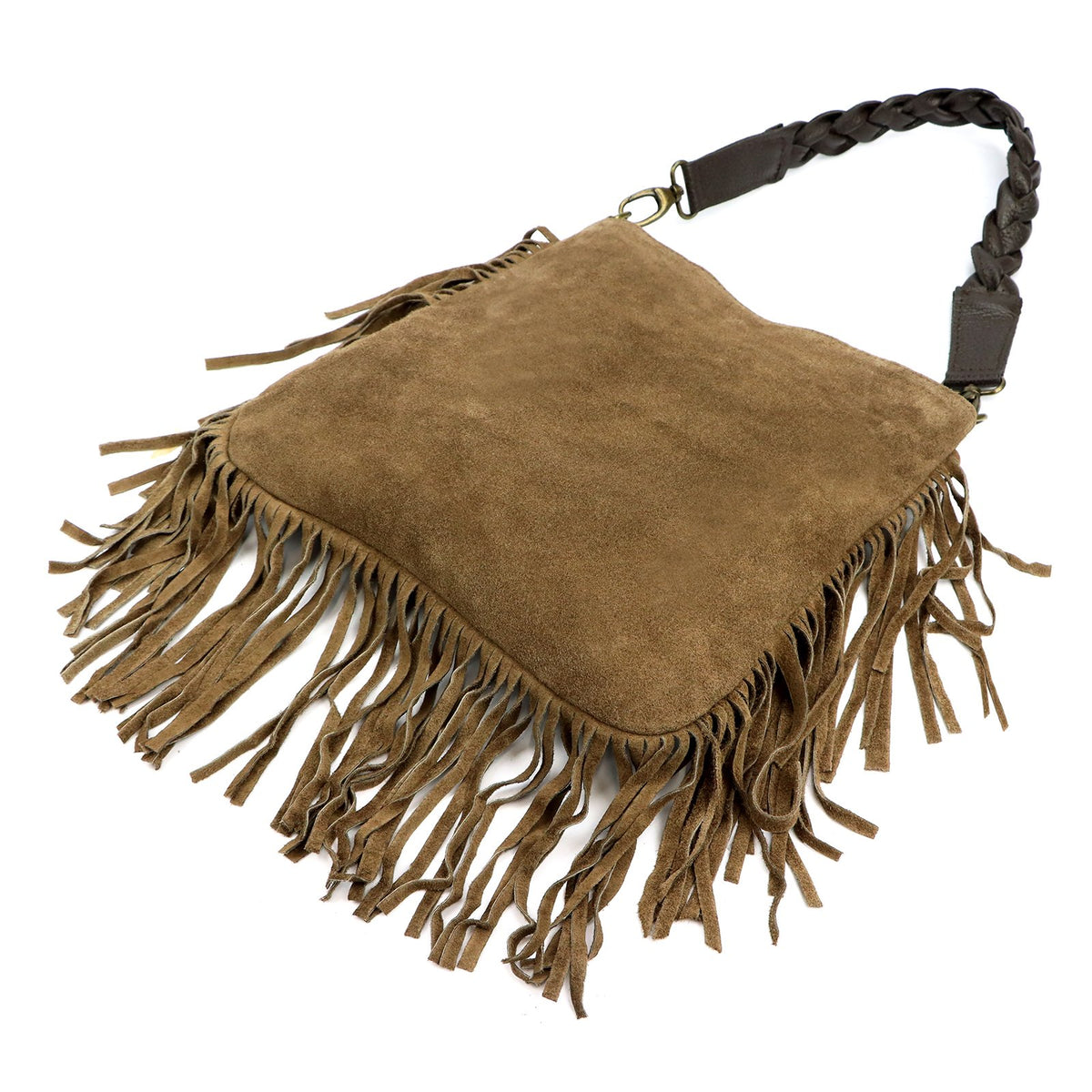 Luka 25-022 taupe ir tamsiai ruda odinė rankinė taupe + ciemny brąz