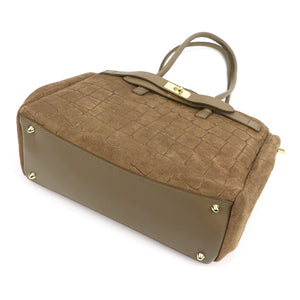 Camilla PREMIUM 10.004 CROCO taupe natūralios odos rankinė taupe