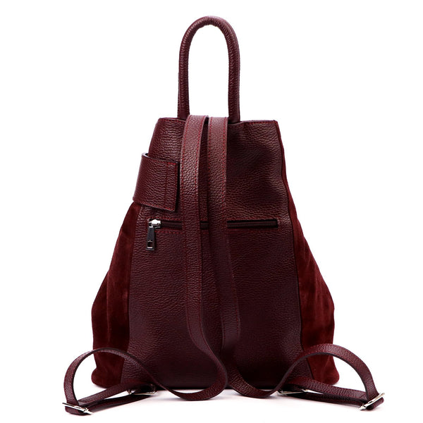 Luka 26-062 bordo spalvos odinė kuprinė bordo