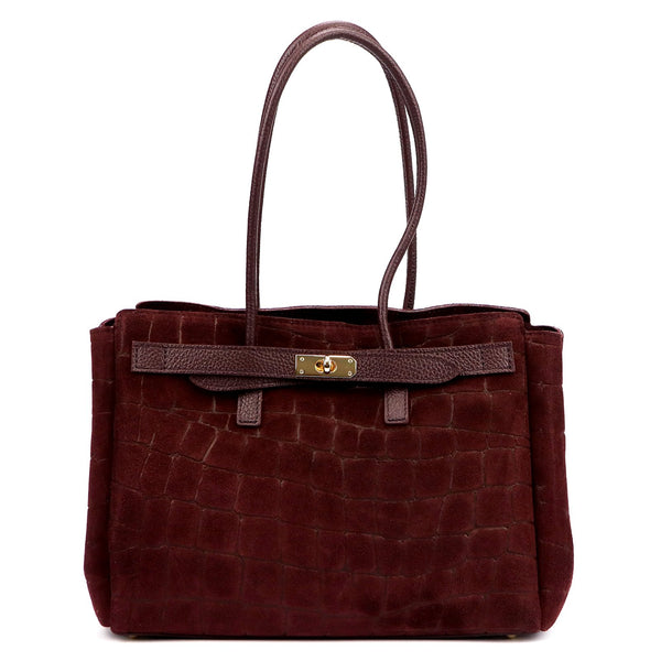 Camilla PREMIUM 10.004 CROCO bordinė odinė rankinė bordo