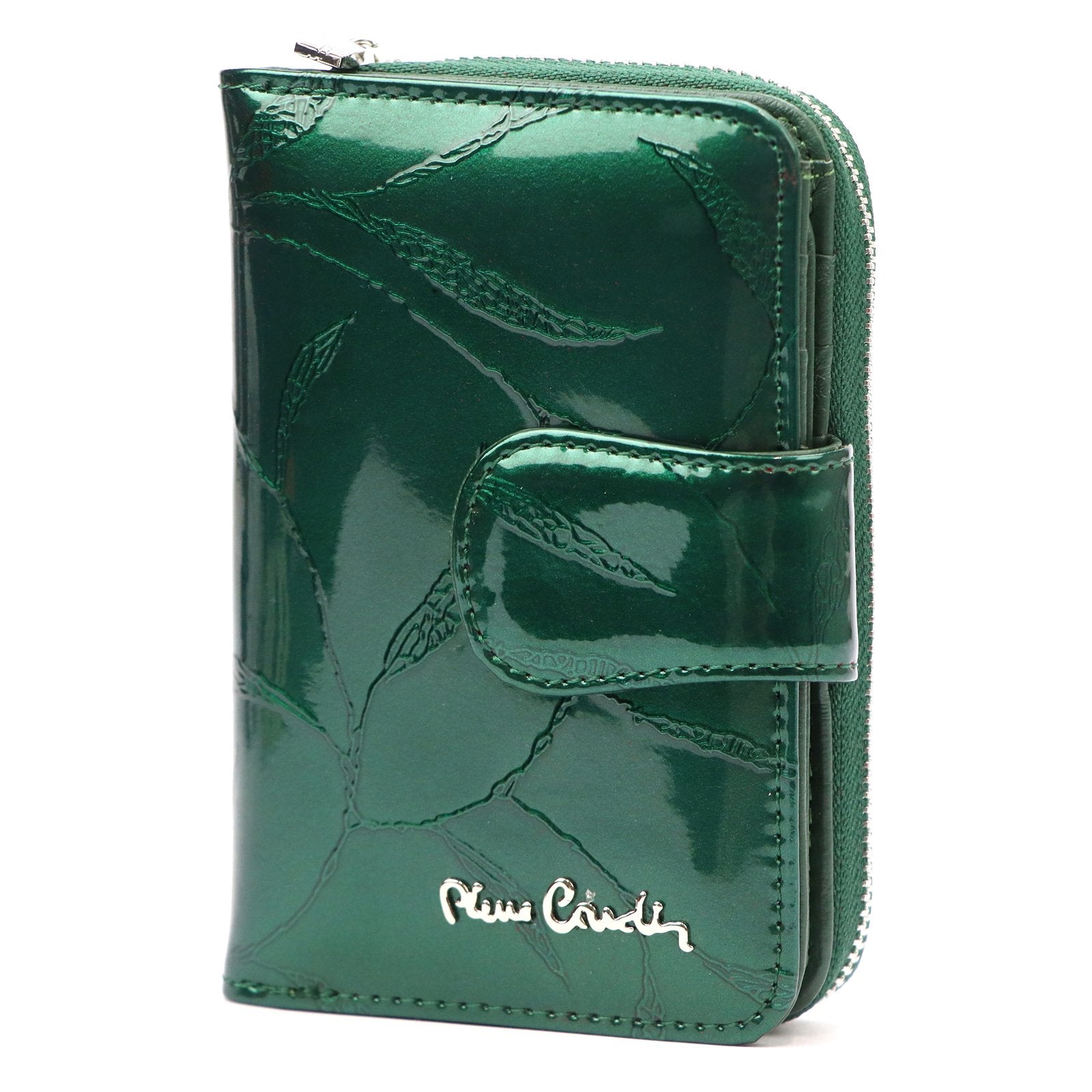 Pierre Cardin 02 LEAF 115 žalia odinė piniginė zielony