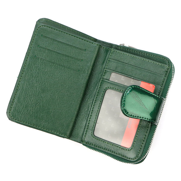 Pierre Cardin 02 LEAF 115 žalia odinė piniginė zielony