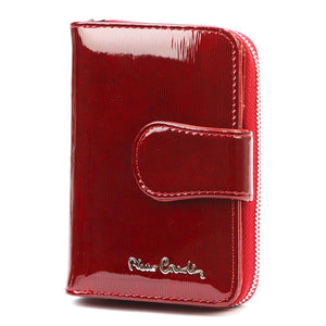 Pierre Cardin 05 LINE 115 raudona odinė piniginė czerwony