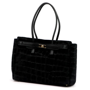 Camilla PREMIUM 10.004 CROCO juoda odinė rankinė czarny
